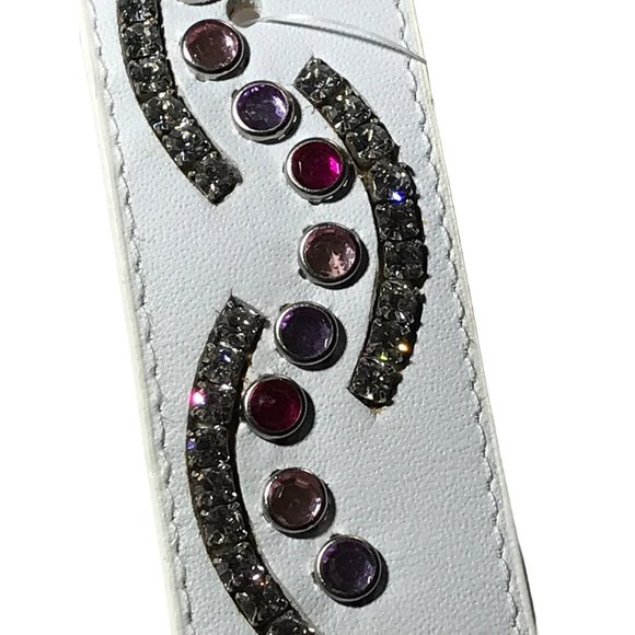 Christine Alexander Medium White Leather SWAROVSKI Bling BELT Western PINK FUSCH main image 11